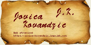 Jovica Kovandžić vizit kartica